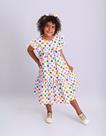 Vestido infantil feminino acompanha a tiara de bolinha
