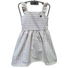 Vestido Infantil Feminino de Alça Linho Ecolgico Listrado com Brilho