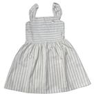 Vestido Infantil Feminino de Alça Linho Ecolgico Listrado com Brilho Vestido Infantil Feminino de Alça Linho Ecolgico Listrado com Brilho