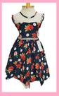 Vestido Infantil Festa Azul Escuro flores
