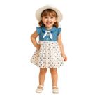 Vestido Infantil Festa Casamento Menina Chapéu Jeans