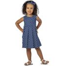 Vestido Infantil Festa Frida Menina Bolinhas Poá Marinho