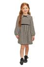 Vestido Infantil Festa Inverno Em Tweed Branco E Preto Luxo Kukiê 7986