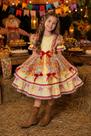 Vestido Infantil Festa Junina Amarelo Babados Laços Junino Caipira Quadrilha Sinhá Rodado Luxo Vestido Infantil Festa Junina Amarelo Babados Laços Junino Caipira Quadrilha Sinhá Rodado Luxo