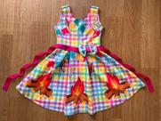 Vestido Infantil Festa Junina Xadrez Com Fogueira Neoprene