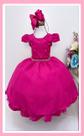 Vestido Infantil Festa Luxo Nervura Pink