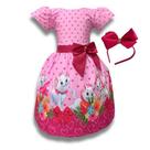 Vestido Infantil Festa Menina Gatinha Marrie C/tule Tiara