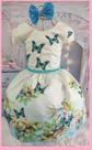 Vestido Infantil Festa Pérola Primavera / Floral Borboletas