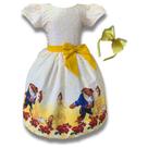 Vestido Infantil Festa Princ Bela E A Fera Luxo C/tule Tiara Vestido Infantil Festa Princ Bela E A Fera Luxo C/tule Tiara