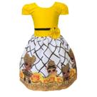 Vestido Infantil Festa Temático Lol Dourada Queen Bee
