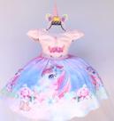Vestido Infantil Festa Unicórnio Luxo E Tiara