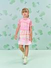 Vestido Infantil Floral Com Sobreposição Neon Rosa - Cinti