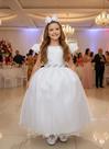Vestido Infantil Formatura Branco Longo com Glitter para Dama