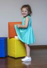 Vestido Infantil GAN-K Aberto Nas Costas Cor:CíanoTamanho:8Modelo:GKVE01