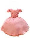 Vestido Infantil Goiaba Cinto Pérolas Casamento Luxo Festas Vestido Infantil Goiaba Cinto Pérolas Casamento Luxo Festas