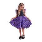 Vestido Infantil Halloween Xadrez Roxo com Brilho Vestido Infantil Halloween Xadrez Roxo com Brilho