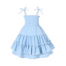 Vestido infantil Happy Town Halter Boho com blusa azul 4-5T