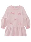 Vestido Infantil Inverno Algodão Rosê C/ Fios Lurex Kukiê