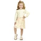 Vestido Infantil Inverno Em Moletom Tricô E Tule Floral - Angerô