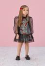 Vestido Infantil Inverno Fun Pet Tule Preto Mon Sucré Vestido Infantil Inverno Fun Pet Tule Preto Mon Sucré