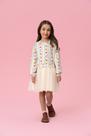 Vestido Infantil Inverno Veludo Flores Saia Tule Mon Sucré Vestido Infantil Inverno Veludo Flores Saia Tule Mon Sucré
