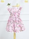 Vestido Infantil Jasmim Floral com Detalhes em Renda Guipir Tricoline 100 Algodão