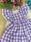 Vestido Infantil Junino Aline Xadrez Lilas Banana Club Vestido Infantil Junino Aline Xadrez Lilas Banana Club