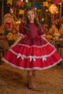 Vestido Infantil Junino Arraiá Vermelho Xadrez Laços e Rendas Vestido Infantil Junino Arraiá Vermelho Xadrez Laços e Rendas