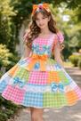 Vestido Infantil Junino Caipira Arraiá Rosa Colorido