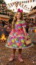 Vestido Infantil Junino Colorido Pink Quadrilha Festa Junina - Tecnosport Plus Vestido Infantil Junino Colorido Pink Quadrilha Festa Junina - Tecnosport Plus