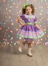 Vestido Infantil Junino Lilás com Estampa de Florzinhas para Festas Juninas Vestido Infantil Junino Lilás com Estampa de Florzinhas para Festas Juninas