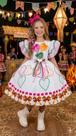 Vestido Infantil Junino Luxo Noivinha Dos Corações Marie