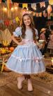 Vestido infantil Junino Mimadine Luxo Stefanny Azul Bebe