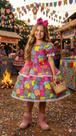 Vestido Infantil Junino Sertão Animado Pink Quermesse Vestido Infantil Junino Sertão Animado Pink Quermesse