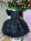 Vestido Infantil Juvenil Ysa Kids Belinda Preto Festa luxo