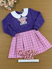 Vestido Infantil Kukiê Inverno Roxo Ursinha