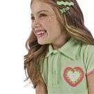 Vestido Infantil Kukiê Malha Textura Gola Polo Verde Neon Tamanho:2Cor:Igual da foto