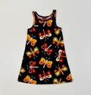 Vestido Infantil Kyly Preto Borboletas Coloridas Conforto e Estilo Verão