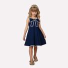 Vestido Infantil Laço Azul Marinho 2000555 Milon