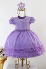 Vestido Infantil Lilás Sofia Daminha Festa Luxo E Coroa