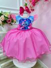 Vestido Infantil Lilo Stitch e Angel Saia Com Led Festas (1420RS)