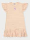 Vestido Infantil Listrado Bege Abrange