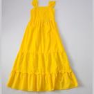 Vestido Infantil Longo em Lesie Amarelo