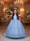 Vestido Infantil Longo Glitter Dama Azul Bebê - Heloísa Vestido Infantil Longo Glitter Dama Azul Bebê - Heloísa