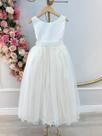 Vestido Infantil Longo Marfim Daminhas Formaturas Luxo