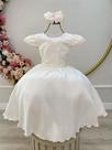Vestido Infantil Luxo Marfim para Festa de Aniversário Menina