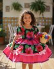 Vestido Infantil Luxo Quadrilha Xadrez Junina Julina