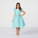 Vestido Infantil Manga Borboleta Com Babado Verde Rodado Luxo