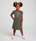 Vestido Infantil Manga Curta Estampado Select Verde