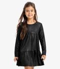 Vestido Infantil Manga Longa Canelado Rovi Kids Preto